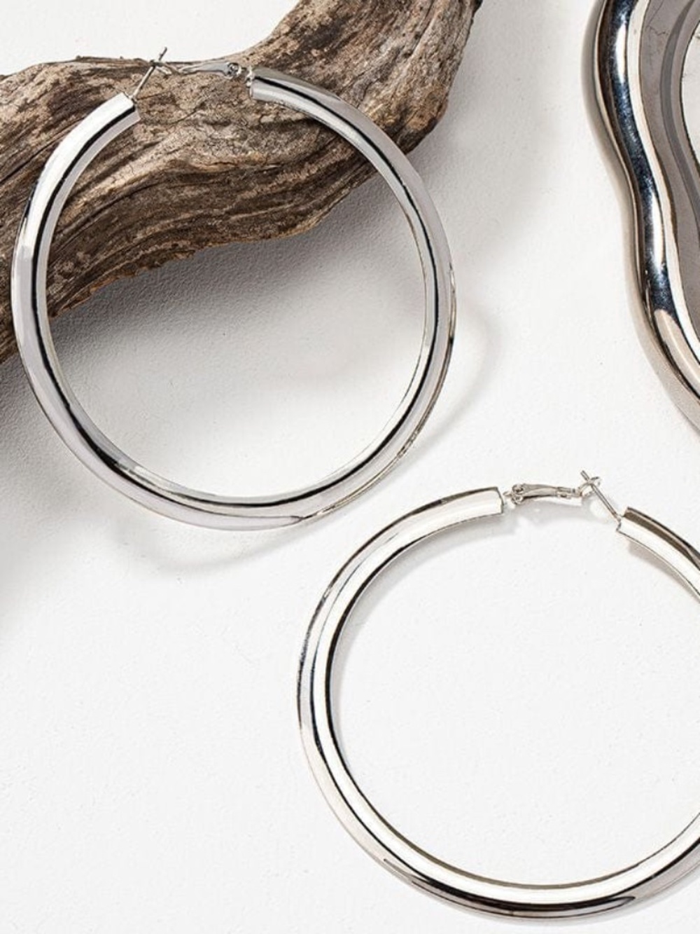 Womens‎ Large Stainless Steel Hoop Earrings